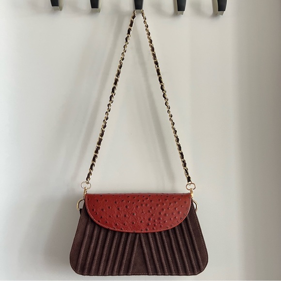 1OAK Handcrafted Brown Suede Purse NWOT - Picture 2 of 9